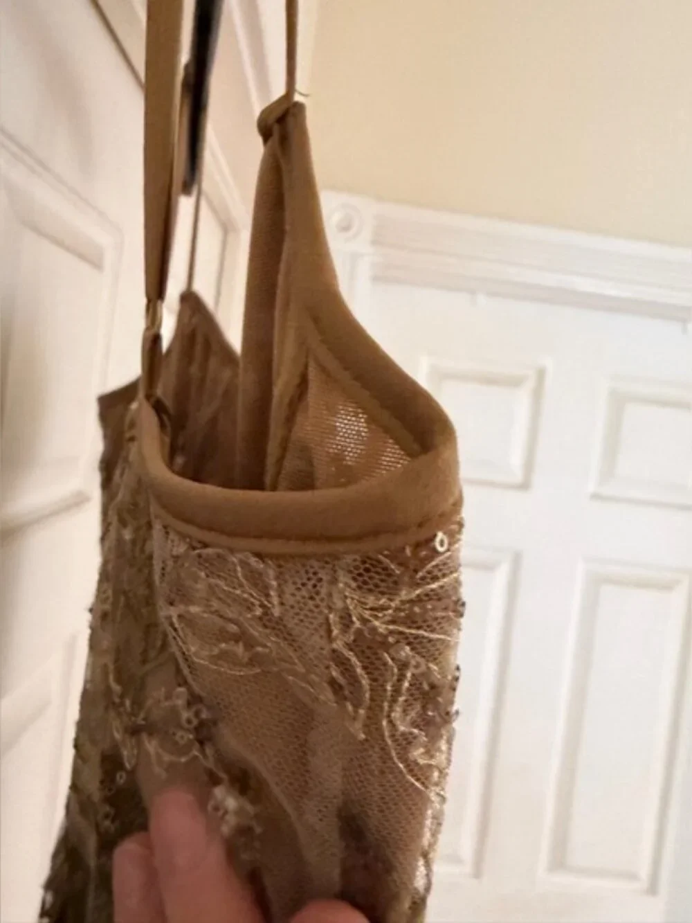 House Of CB Elegant Gold Floral Embroidered Gown. - Picture 13 of 15